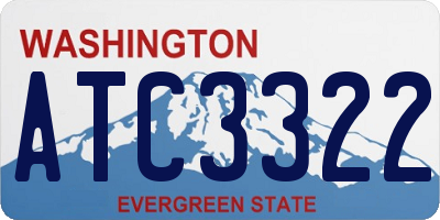 WA license plate ATC3322