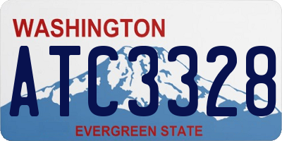 WA license plate ATC3328