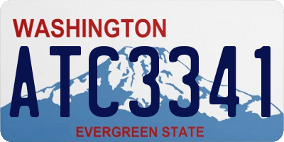 WA license plate ATC3341