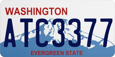 WA license plate ATC3377