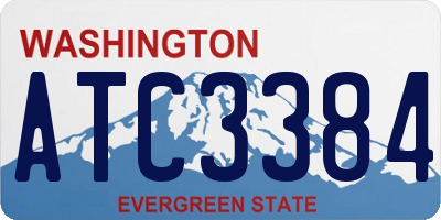 WA license plate ATC3384
