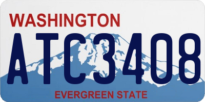 WA license plate ATC3408