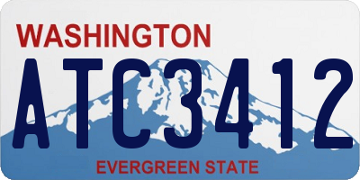 WA license plate ATC3412