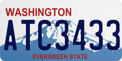 WA license plate ATC3433