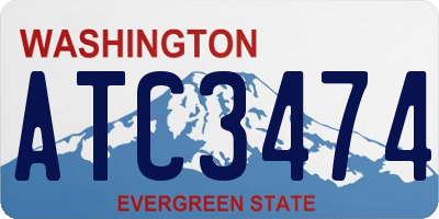 WA license plate ATC3474