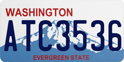 WA license plate ATC3536