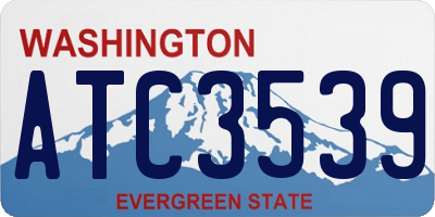 WA license plate ATC3539