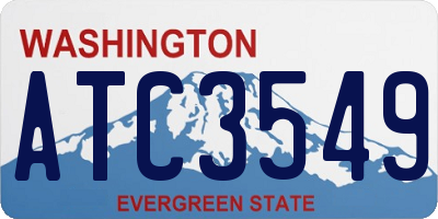WA license plate ATC3549