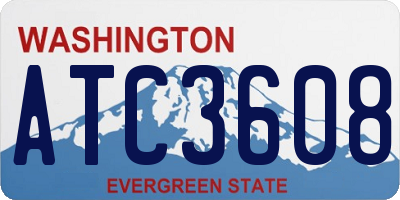 WA license plate ATC3608