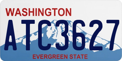WA license plate ATC3627