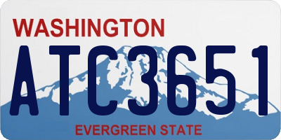 WA license plate ATC3651