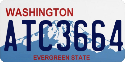 WA license plate ATC3664