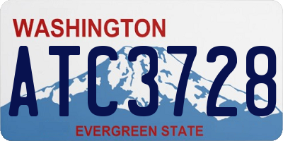 WA license plate ATC3728