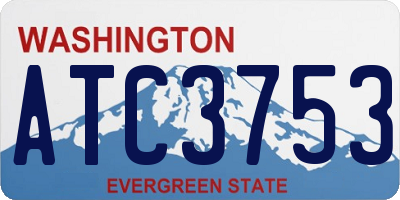 WA license plate ATC3753