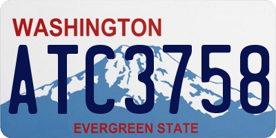 WA license plate ATC3758