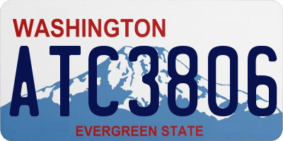 WA license plate ATC3806