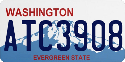 WA license plate ATC3908