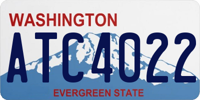 WA license plate ATC4022