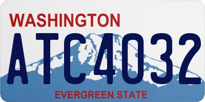 WA license plate ATC4032