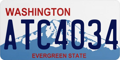 WA license plate ATC4034