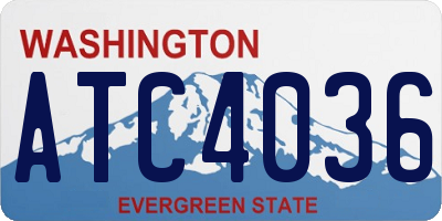 WA license plate ATC4036