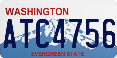 WA license plate ATC4756