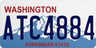 WA license plate ATC4884