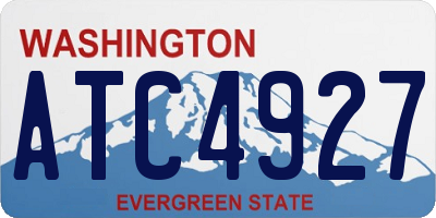 WA license plate ATC4927