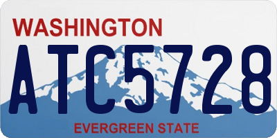WA license plate ATC5728