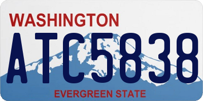 WA license plate ATC5838