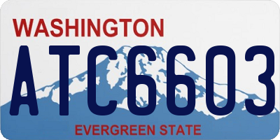 WA license plate ATC6603