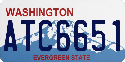 WA license plate ATC6651