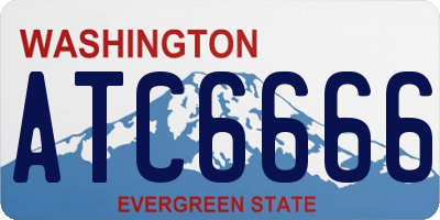 WA license plate ATC6666