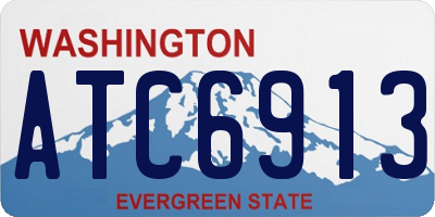 WA license plate ATC6913