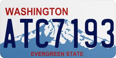 WA license plate ATC7193