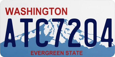 WA license plate ATC7204