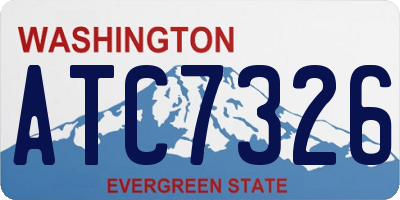 WA license plate ATC7326