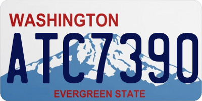 WA license plate ATC7390
