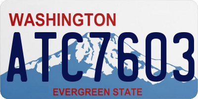 WA license plate ATC7603