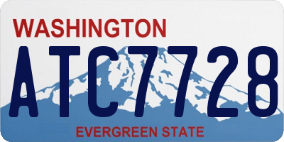 WA license plate ATC7728