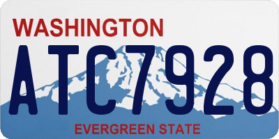 WA license plate ATC7928