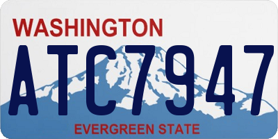 WA license plate ATC7947
