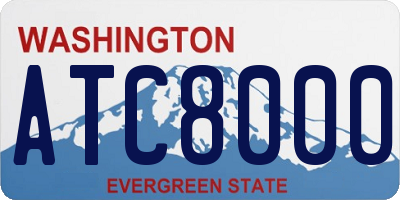 WA license plate ATC8000