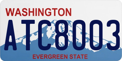 WA license plate ATC8003