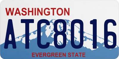 WA license plate ATC8016