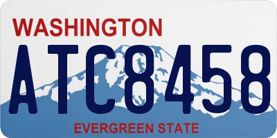 WA license plate ATC8458