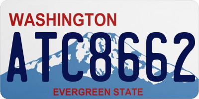 WA license plate ATC8662