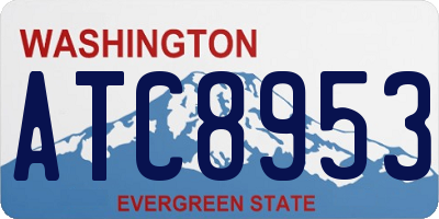WA license plate ATC8953