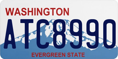 WA license plate ATC8990