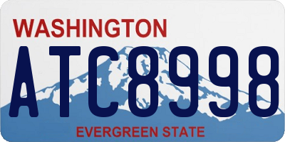 WA license plate ATC8998